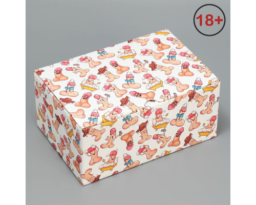 Сборная подарочная коробка «Веселые джентельмены» -  22 х 15 х 10 см.