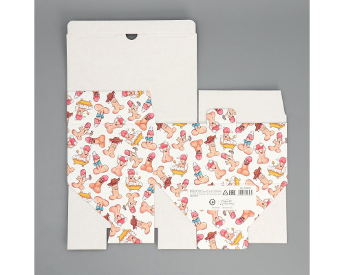 Сборная подарочная коробка «Веселые джентельмены» -  22 х 15 х 10 см.