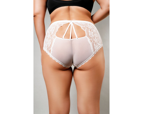 Высокие трусики из полупрозрачной сетки и кружева
