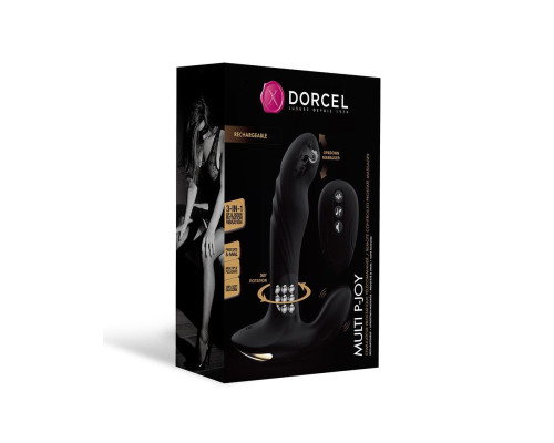 Черный вибромассажер простаты Multi P-Joy с 3 моторами