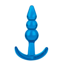 Голубой анальный плаг Beginners Beaded Plug - 9,5 см.