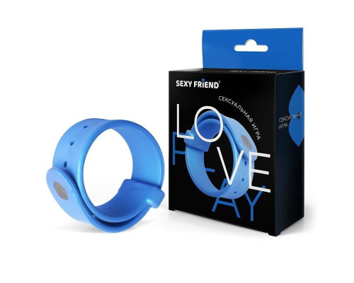 Голубой эрекционный ремешок-утяжка