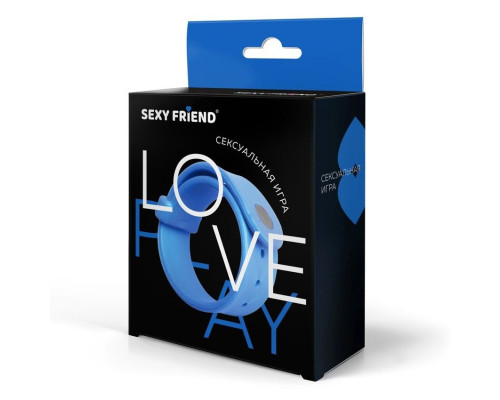 Голубой эрекционный ремешок-утяжка