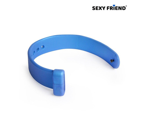 Голубой эрекционный ремешок-утяжка