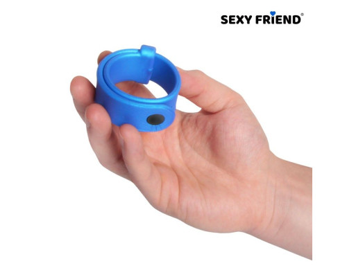 Голубой эрекционный ремешок-утяжка