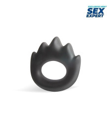 Черное эрекционное кольцо в форме пламени