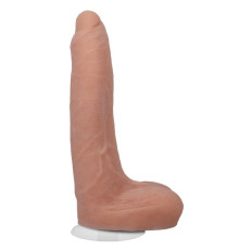 Телесный фаллоимитатор с мошонкой на съемной присоске Owen Gray Signature Cocks - 23,5 см.