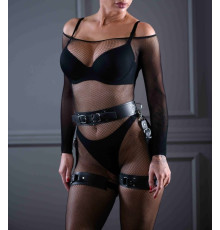 Кожаный пояс с гартерами Sex Game