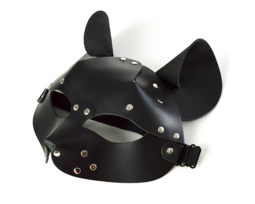 Черная кожаная маска Pussy