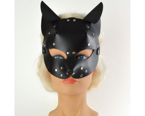 Черная кожаная маска Pussy