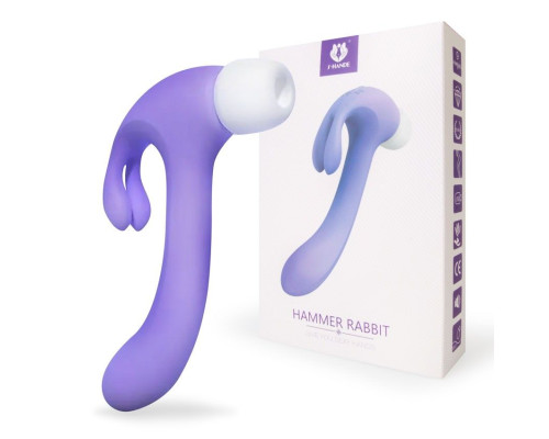 Сиреневый двусторонний вибромассажер Hammer Rabbit - 18,8 см.