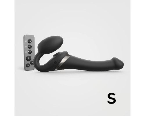 Черный безремневой страпон Multi Orgasm Size S с клиторальной стимуляцией