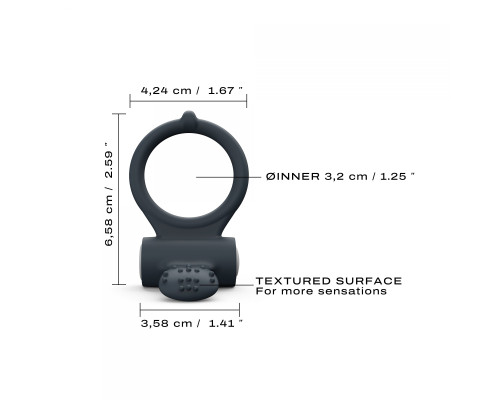 Черное эрекционное кольцо Power Clit