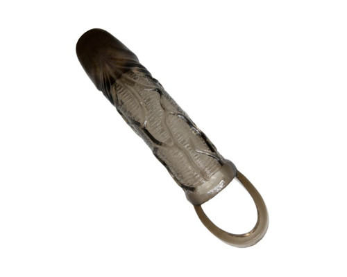 Дымчатая насадка на пенис с подхватом Brayden - 17 см.