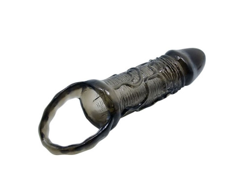 Фаллическая насадка на пенис с подхватом мошонки - 15 см.