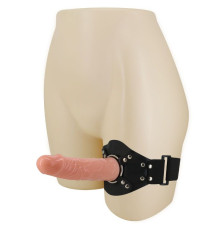 Телесный фаллос с креплением на ногу - 17 см.