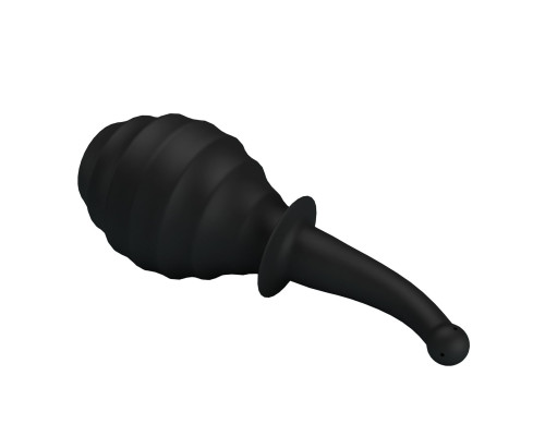 Черный анальный душ с гибким изогнутым наконечником