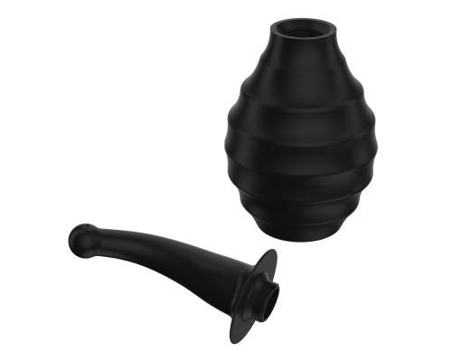 Черный анальный душ с гибким изогнутым наконечником