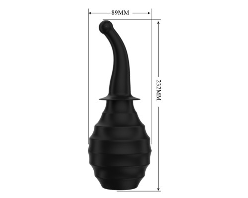 Черный анальный душ с гибким изогнутым наконечником