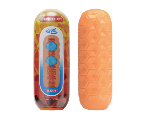 Оранжевый мастурбатор Venus-X Twin balls