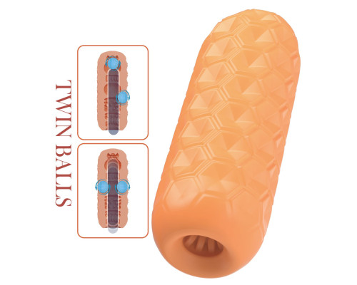 Оранжевый мастурбатор Venus-X Twin balls