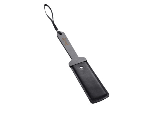 Черный твердый пэддл из натуральной кожи и дерева - 33 см.