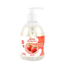 Лубрикант на водной снове Love Protection Strawberry с ароматом клубники - 300 мл.