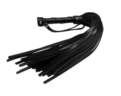 Черная кожаная плеть Gothic charm - 54 см.