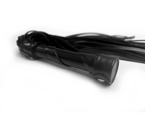Черная кожаная плеть Gothic charm - 54 см.