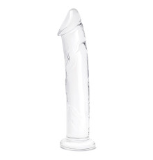 Большой стеклянный стимулятор 12’’ Glass Dildo With Veins   Flat Base - 28 см.