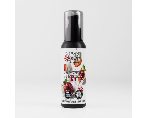 Лубрикант для орального секса SGAN со вкусом клубники со сливками - 100 мл.