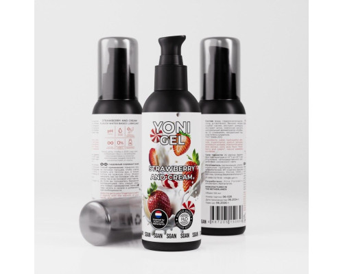 Лубрикант для орального секса SGAN со вкусом клубники со сливками - 100 мл.