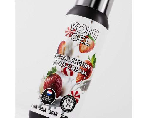 Лубрикант для орального секса SGAN со вкусом клубники со сливками - 100 мл.