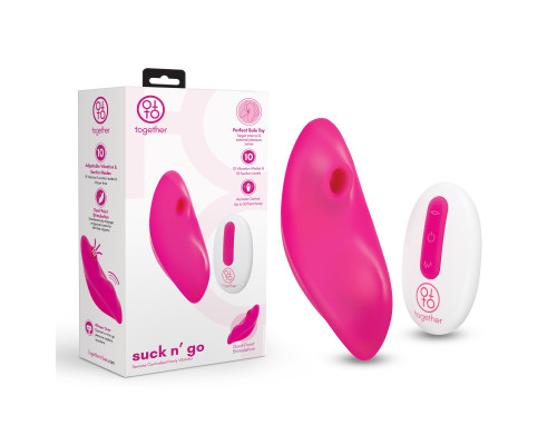 Розовый клиторальный вибромассажер Suck n’ Go