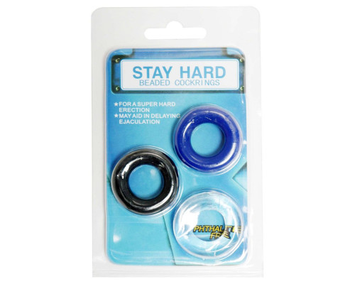 Набор из 3 эрекционных колец без рельефа