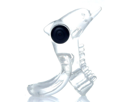 Прозрачное эрекционное виброкольцо с дельфином