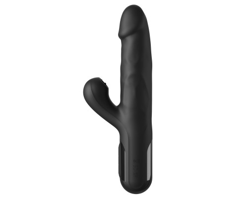 Черный силиконовый вибратор-кролик Sonix Silicone Thruster - 22 см.