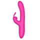 Розовый вибратор-кролик с функцией поступательных движений - 24,3 см.