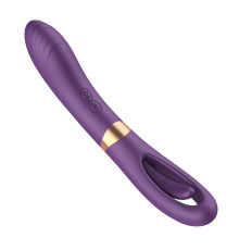 Фиолетовый силиконовый вибратор с функцией фингеринга - 23,5 см.