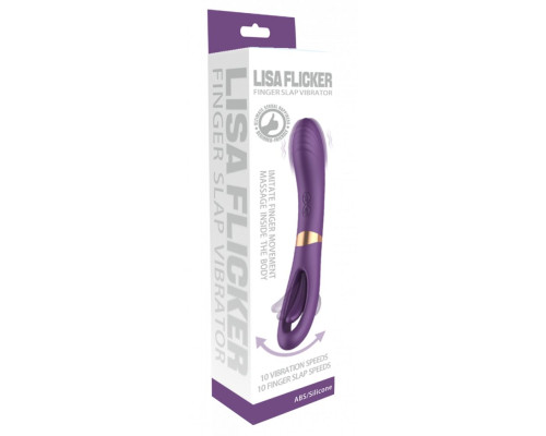 Фиолетовый силиконовый вибратор с функцией фингеринга - 23,5 см.