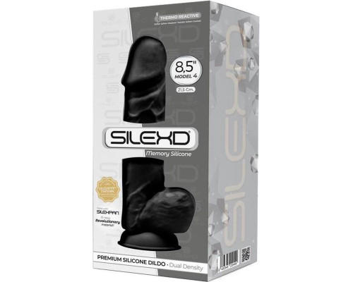 Черный фаллоимитатор SILEXD Model 4 - 21,5 см.