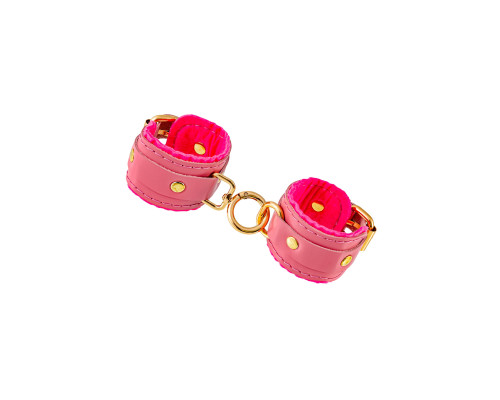 Розовые двуслойные кожаные оковы