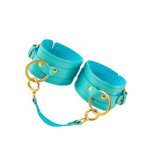 Голубые однослойные кожаные оковы