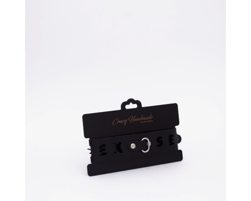 Черный кожаный ошейник Sex