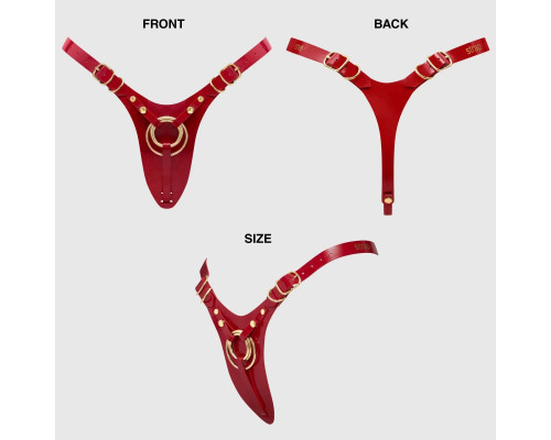 Красный пояс для фиксации насадок Strap-On-Me Leatherette Harness Fabulous