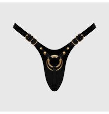 Черный пояс для фиксации насадок Strap-On-Me Leatherette Harness Fabulous