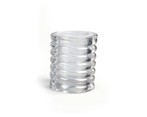 Прозрачная сквозная насадка на пенис с ребрышками