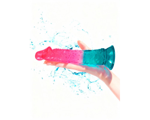 Яркий двухцветный фаллоимитатор с присоской