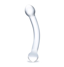 Прозрачный стеклянный фаллос для стимуляции точки G Curved Glass - 17 см.
