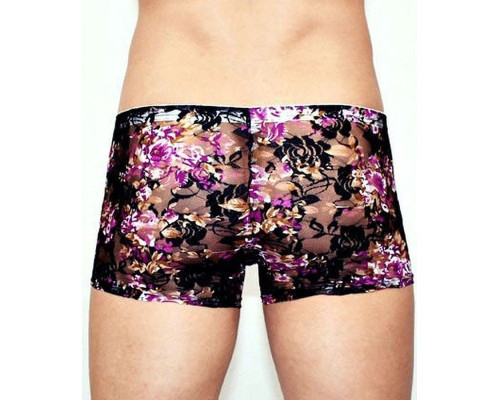 Кружевные мужские трусы-хипсы с цветочным узором